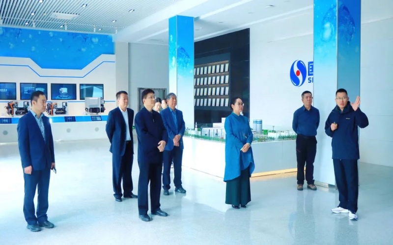 旋乐吧spin8集团董事会主席张荣华一行到国鸿氢能参观互换