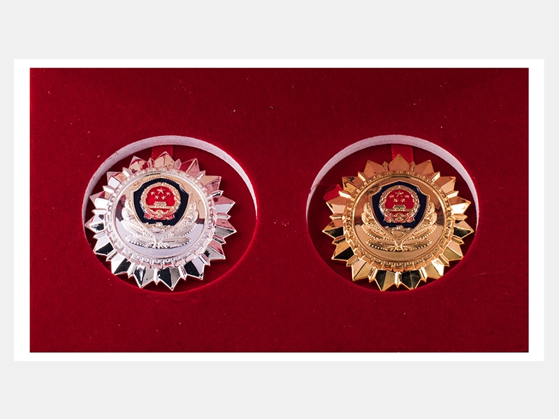 感激您对天津公安工作的支持援手（金银荣誉章各一枚）